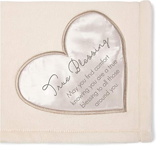 Pavilion Gift Company Blessing Blanket, Cream, Cotton, 50"x60" - style: True Blessing