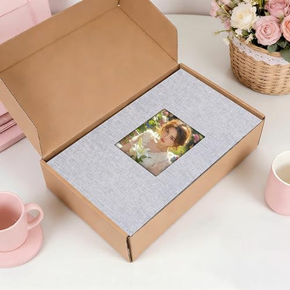 Aevdor 2 Pack 4x6 Photo Albums, Holds 600 Photos, Linen Cover, Grey - color: 2 Pack Grey