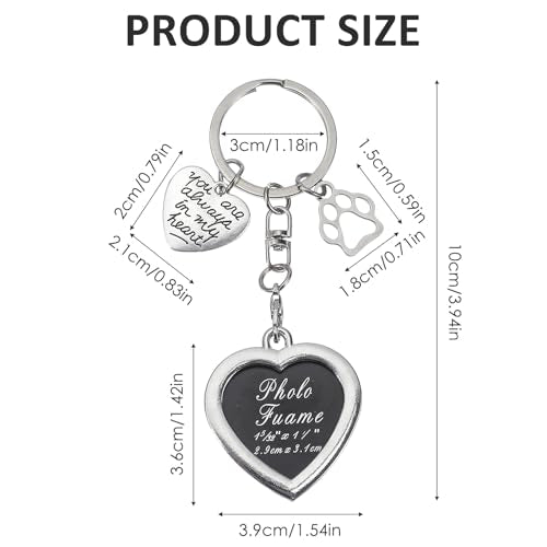 Tyqour Dog Keychain Dog Memorial Gifts Personalized Photo Keychain Dog Passing Away Gifts, Dog Remembrance Gift, Pet Memorial Keychain for Dogs