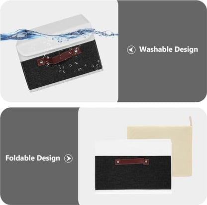 ANMINY Fabric Storage Box Bins with Lids, Black White, 10"x8"x7", 2 Pack - color: Black White, size: Small (Pack of 2)