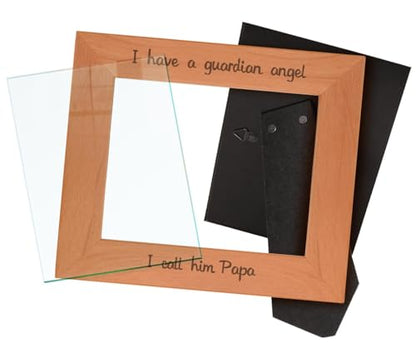 ThisWear Bereavement Papa Have Guardian Angel Wood Frame - Landscape 8x10 - size: 8x10 Photo - Landscape
