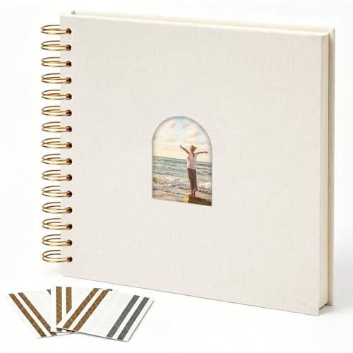 Vienrose Scrapbook Album,40 Pages,10x10 Inch,Beige | Linen Arch Window,Personalized DIY Photo Album – Wedding,Baby Shower,Anniversary,Travel,Keepsake Gift - color: Beige, size: 10 INCH 40 Pages