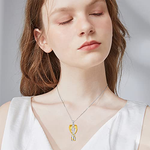 SOULMEET Cremation Jewelry for Ashes, Sterling Silver Urn Necklace for Ashes Women Men, Cherish Memories Cremation Jewelry to Keep Someone Near to You - color: L-Guardian Angel Prayer