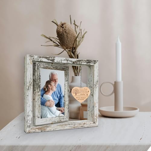 Memorial Rotating 4x6 Wood Frame, Those We Love Don't Go Away - color: Loss of loved one