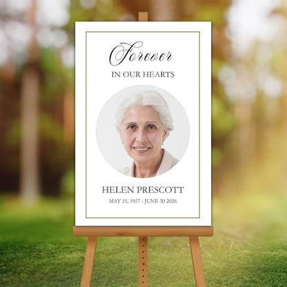 Custom Photo Memorial Welcome Sign – Celebration of Life Yard Display – Personalized Outdoor Board - color: Version 9