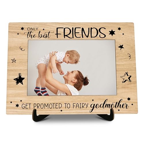 Godmother Pictures Frame, Fairy Godmother Photo Frame With Stand, Godmother Gifts From Godchild, Farmhouse Home Living Room Bedroom Office Decoration -A44, Rustic - color: Godmother