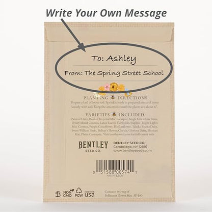 Bentley Seed Co. | Bee Kind Pollinator | Beautiful Bee Art | Environmental Favors Cards for Guests Seed Packets | Pollinator Wildflower Mix Seed Packets | Eco-Friendly Hand Out Gift | 25 Pack - style: Bee Kind