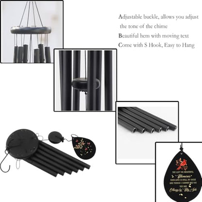 Memorial Sympathy Wind Chimes for Loss of Loved One 32'', Cardinal Wind Chimes in Memory of a Loved One Mother Father, Cardinal Memorial Gifts, Bereavement Condolence Remembrance Grieving Gifts - size: 32in