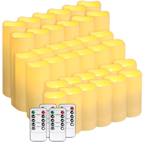 fclayvts 36-Pack LED Flameless Candles with Remote Control - Perfect for Home, Parties, and Special Occasions - Create a Magical Ambiance Effortlessly(Three Sizes) - size: 36-Pack