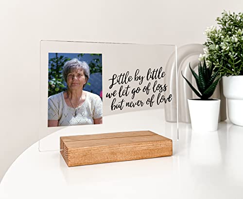 Custom Any Names Words & Picture Personalized Photo Frame Stand Bereavement Gift Sympathy Memorial Decor Sign Funeral in Heart Memory of Loved One Condolence Remembrance Loss Loving Family Friend
