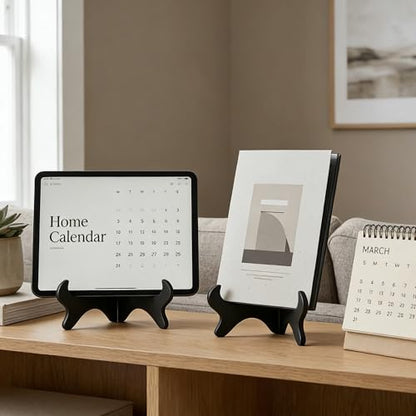 Artliving Black 6" Wood-Like Plastic Easels Plate Display Stands Picture Frame Stand Holder-Set of 4 - size: 6 inch