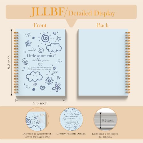New Mom Gifts Baby Memory Book Spiral Notebook 5.5x8.3in | Baby Shower Gifts for Boys, Baby Keepsake Notebooks for Mom Dad Parents, Little Moments with You Journal Notebook - color: Little Moments