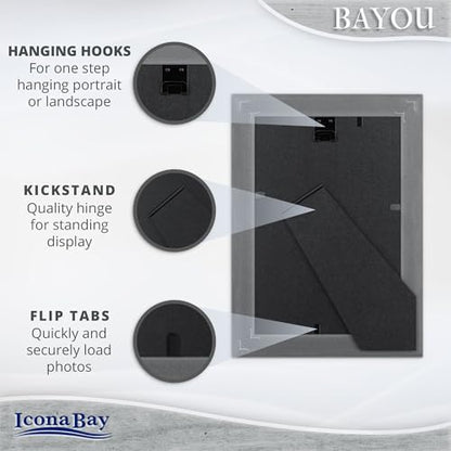 Icona Bay 4x6 Cloudy White Picture Frame - Cape Cod Style 4 x 6 Photo Frame - Table Top or Wall Mount - Bayou Collection - size: 4x6