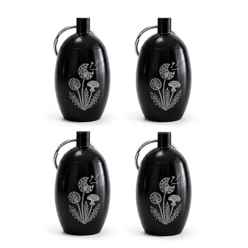 Mini Urn for Human Ashes Set of 4, Black Dandelion Keepsake Urn for Ashes, Small Memorial Cremation Urn with Screw Lid and Key Ring for Loved One (Black) - color: Free Dandelion