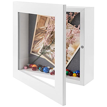Frametory 8x8 Shadow Box Frame Display Case, 2-inch Depth (White) - color: White, size: 8x8(1 Set)