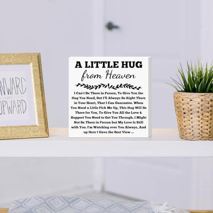 Sympathy Gifts Memorial Wooden Box Sign Sympathy Table Decoration Memorial Gift for Loss of Loved Father Mother Son Brother Sister in Loving Memory Sign Plaque 5X5 Inches