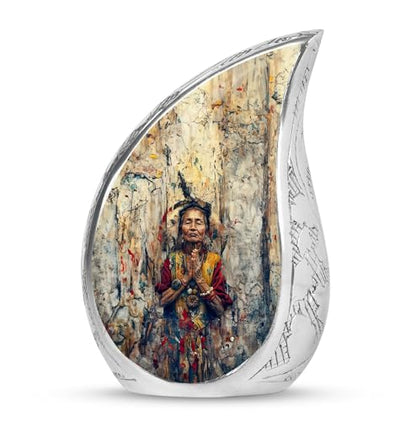 Native American Urn - Tear Drop Urns for Ashes - Urns for Ashes Adult Female - Burial Urns for Human Ashes Adult Male - Cremation Companion Urns (3 inch Pack of 1) - size: Keepsake-1