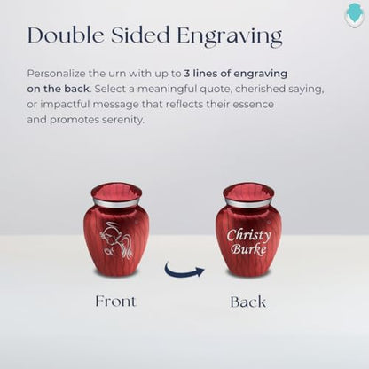 Geturns Embrace Keepsake Personalized Angel Cremation Urns for Human Ashes I Pearl Candy Red Funeral Urn for Men and Women with Double Side Engraving I 3.5 lbs - color: Pearl Candy Red