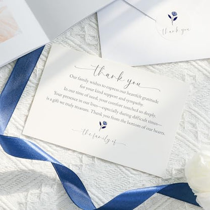 Thank You cards for Funeral with Envelopes Message Inside | 25 Pack 4×6 Inch Sympathy Thank You Cards After Funeral Notes - size: 25 Pack
