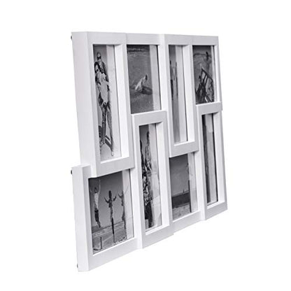 Malden International Designs Puzzle Collage Picture Frame, 8 Option, 8-4x6, White - color: White