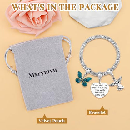 Mxrymvu Memorial Bracelet for Women Memorial Gifts for Loss of Loved Sympathy Gifts for Loss of Loved Remembrance Condolences Gift Stretch Bracelets Bereavement Presnt for for Mom Dad Sister Brother