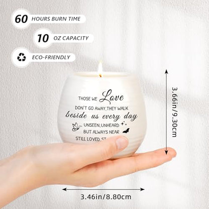 Sympathy Gift 10Oz Sympathy Candle Memorial Grief Condolences | Sympathy Gifts Basket, Memorial Gifts for Loss of Mom Dad, Those We Love Dont Go Away Remembrance Candle in Handmade Jar - color: Those We Love Don't Go Away