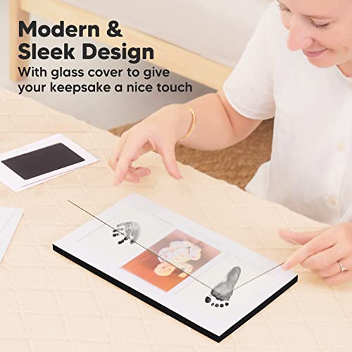 Inkless Hand and Footprint Kit, Boy Girl Newborn Keepsake (Onyx Black) | No Mess Ink Pad for Baby Handprint, Clean Touch Paw Print Kit for Dog Picture Frame, Personalized Baby Christmas Shower Gifts - color: Onyx Black