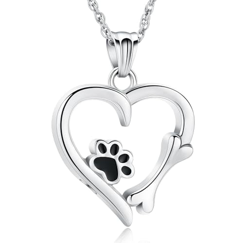 Pet Cremation Jewelry Heart Urn Necklace for Dog Cat Ash Keepsake | Pet Cremation Jewelry for Ashes Heart Stainless Steel Keepsake Memorial Jewelry Ashes Necklaces for Dog Cat Pet ﻿ - color: Silver