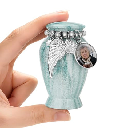 Customize Small Pet Urn for Dog Cat Ashes Keepsake Aluminium | Mini Urn for Ashes, Meaningful Memorial Keepsake Gift, Durable Aluminum Cremation Urn with Elegant Design - style: Grey Pet-Customize