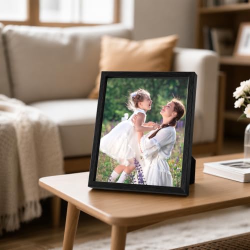 Shadow Box Frame 8"x 10" - 4 Pack Wood Deep Shadowbox with Glass - size: 8x10-4pcs-black