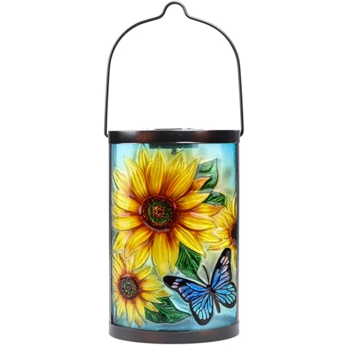 MUMTOP Sunflower Solar Lantern Outdoor Waterproof Hanging Garden Lights - color: Yellow