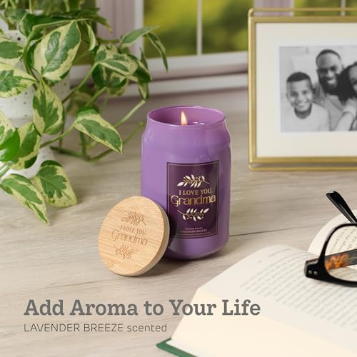 With Love Soy Wax Scented Candle: I Love You, Grandma | Scented Candle, Home Decor, Gifts for Friends, Pure Essential Oils, Up to 60 Hours Burn Time, Glass Jar w/ Bamboo Lid - style: I Love You, Grandma