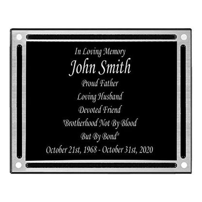 Personalized Memorial Plaque, Grave Marker, Remembrance Plaque, Outdoor, Indoor Memorial Plate Heavy Cast Aluminum - 6" x 8" - size: 6X8