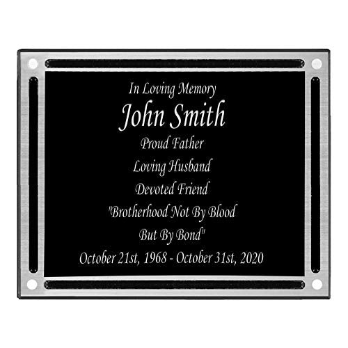 Personalized Memorial Plaque, Grave Marker, Remembrance Plaque, Outdoor, Indoor Memorial Plate Heavy Cast Aluminum - 6" x 8" - size: 6X8