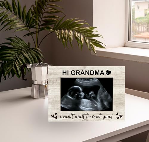 Grandma, I Can't Wait to Meet You Baby Sonogram Picture Frame, Baby Ultrasound Photo Frame Gifts for New Grandma, Gifts from Grandkids, 4x6 inch Photo - style: Grandma, I Can't Wait to Meet You