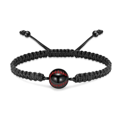 Hearbeingt Baseball Urn Bracelet for Ashes Cremation Jewelry for Women Men - color: Black-Red