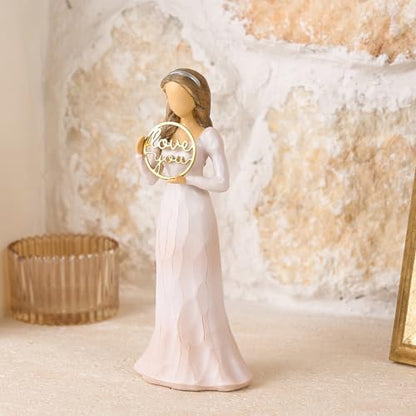 NAN ZAI NAN FANG Love You Gifts for Women Friends Coworkers | Thank You Mom Volunteer Pastor Teacher Appreciation Gifts 6.7" Resin Sculpted Hand-Painted Figurines Home Decor - style: Love You
