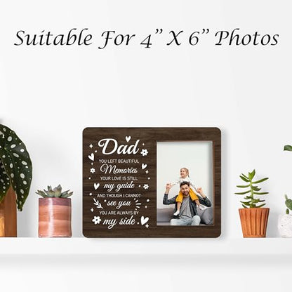 Memorial Pictures Frame, Dad You Left Beautiful Memories Photo Frame, Sympathy Gifts For Loss Of Dad, Farmhouse Home Living Room Bedroom Decoration -b24, Rustic - style: Dad