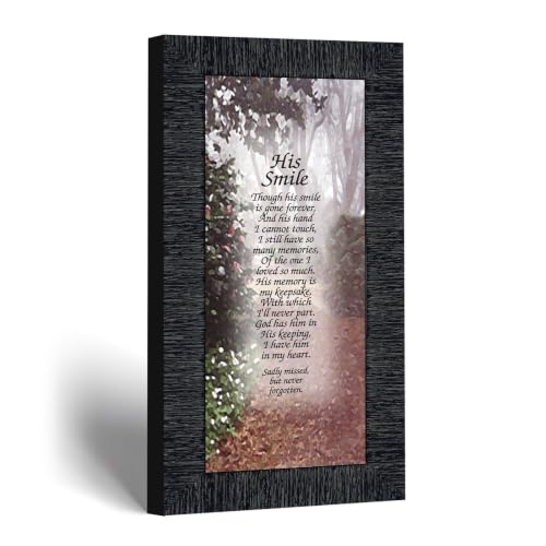 Crossroads Home Décor His Smile, in Memory of a Loved one, Loving Memory Gift, 7753CH | Sympathy Gifts for Loss of Loved One, Memorial Gifts for Loss of Son, In Memory of Dad, Loss of Father - color: Charcoal