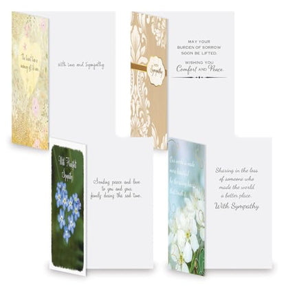 Current Expressions Sympathy Cards with Envelopes- Set of 20 Bulk Assortment II (10 Designs), Large 5" x 7" Condolences Cards, Sentiments Inside, White Envelopes - style: Expressions