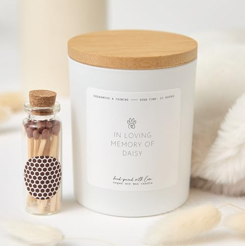 Memorial Candle Gift Box | Personalized in Loving Memory Candle with Matches | Remembrance Keepsake Gift-Black/Vanilla - color: Black