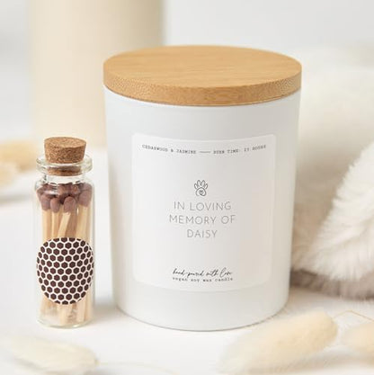 Memorial Candle Gift Box | Personalized in Loving Memory Candle with Matches | Remembrance Keepsake Gift-Black/Vanilla - color: Black