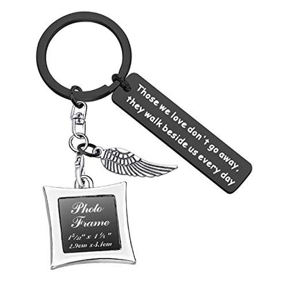 AKTAP Photo Frame Keychain Memorial Gifts Those We Love Don't Go Away Picture Frame Keyring