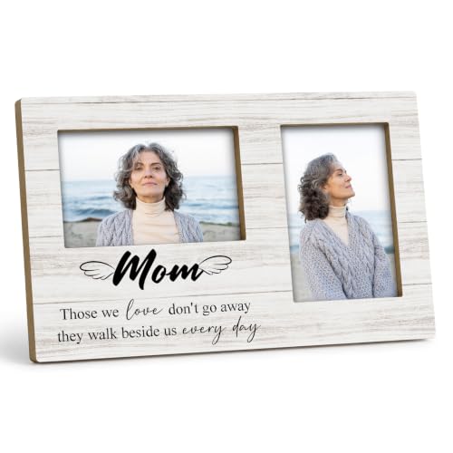 Mom Memorial Double Picture Frame 4x6, Mom Sympathy Two Photo Frame - color: color-8