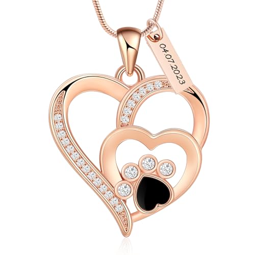 Pet Cremation Jewelry Heart Urn Necklace for Dog Cat Ash Keepsake | Pet Cremation Jewelry for Ashes Heart Stainless Steel Keepsake Memorial Jewelry Ashes Necklaces for Dog Cat Pet ﻿ - color: Crystal Customize