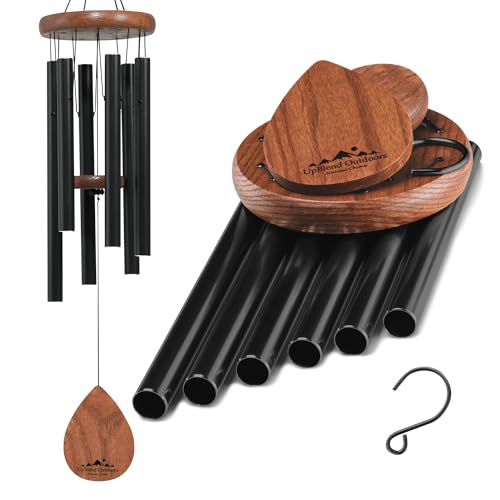 Havasu Outdoor Wind Chimes Black, Tuned to Soothing EMajor | Strong for Any Weather. A Lasting Gift. 28". Total Volume Control. Feng shui, Relaxation, Memorial. Easy to Hang - color: Black, size: 28"