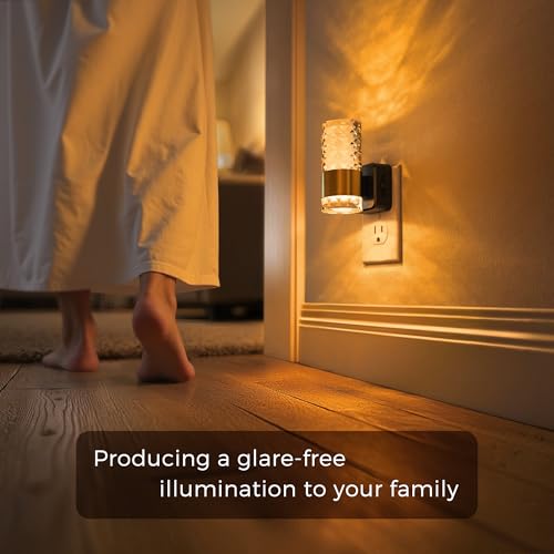 L LOHAS LED Night Light,2 Pack Modern Night Lights Plug into Wall - color: Gold Ring-3CCT Chips, size: 2 Pack
