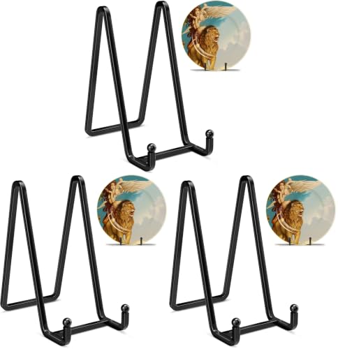 IPAME 6 Inch Metal Square Picture Frame Easel Stands for Plates, Photos, Decor (Black, 6 Pack) - size: 6 Inch (Pack of 3)