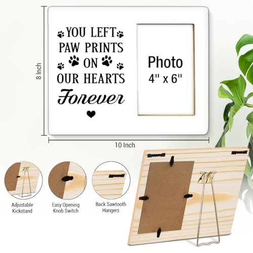 Pet Memorial Gift Photo Frame, Dog Memorial Gifts for Loss of Dog, Sympathy Gifts for Dogs, Cat Pet Bereavement Remembrance Gift Wooden Picture Frames, Photo 4 x 6 Inches