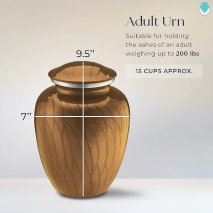 Geturns Embrace Adult Custom Butterfly Cremation Urns for Human Ashes I Pearl Gold Large Funeral Urn for Female and Male I 200 lbs (Pearl Gold) - color: Pearl Gold
